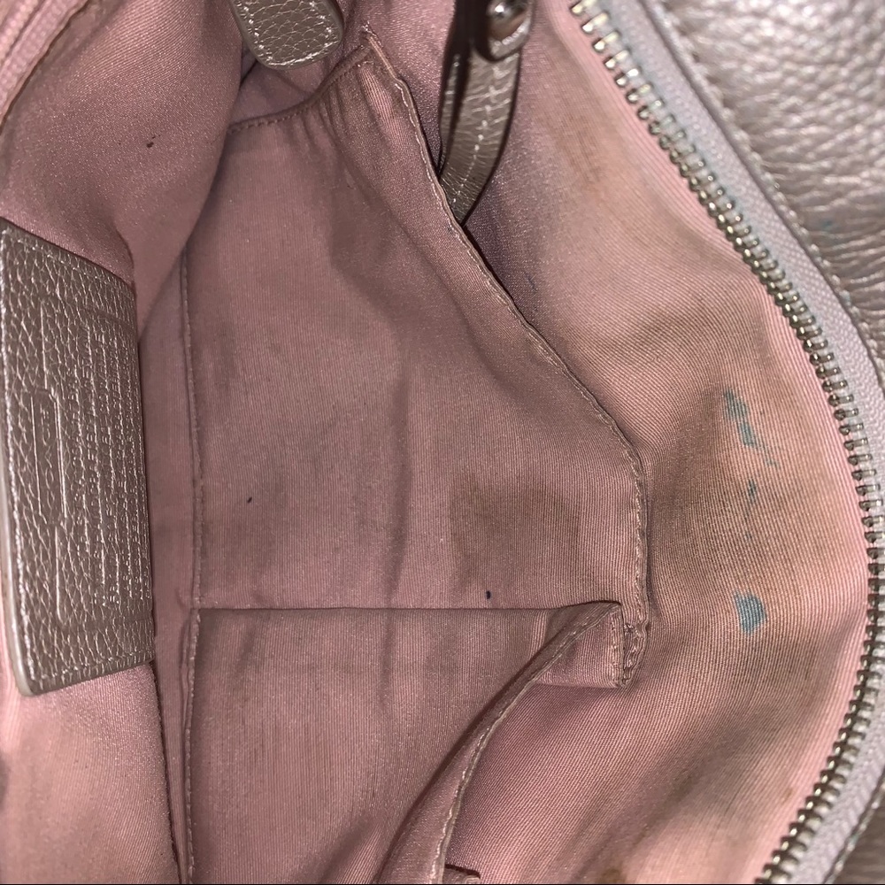 Coach || Metallic Silver Crossbody Chain Bag - Picture 5 of 9